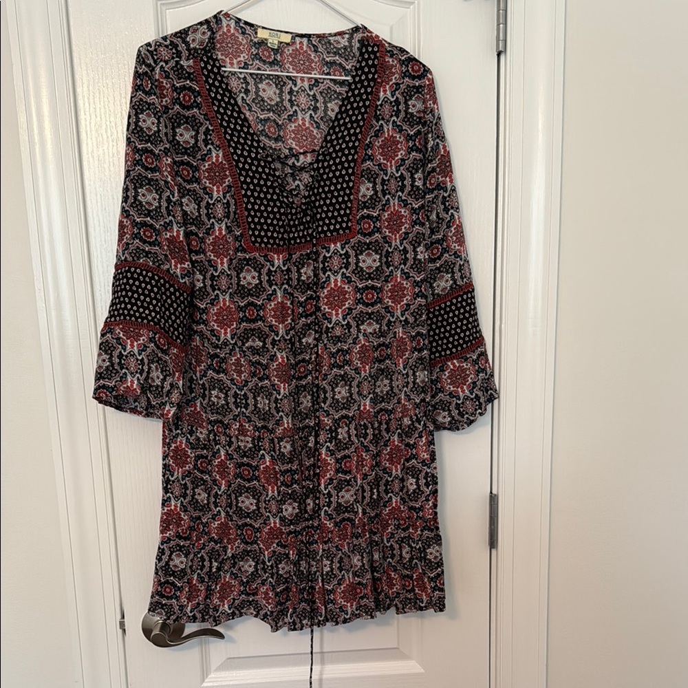 Kori Black and Red Patterned Dress